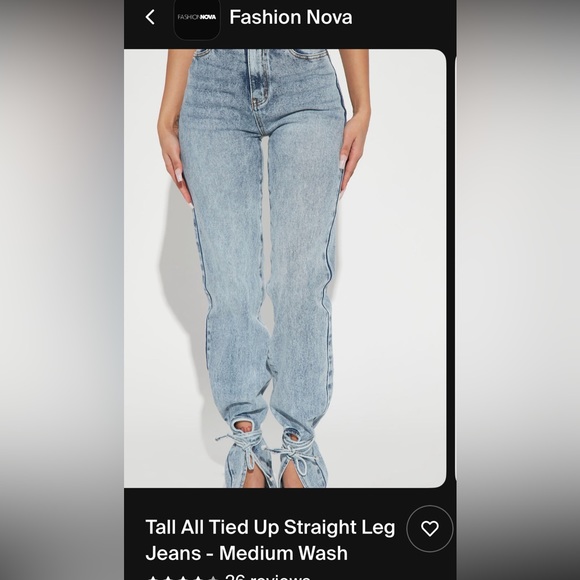 Tall length tied up jeans medium wash never worn jeans - Picture 6 of 7